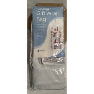 Whitmor Hanging Clear Gift Wrap Bag Organizer New Over The Door 23.25”x46.75”